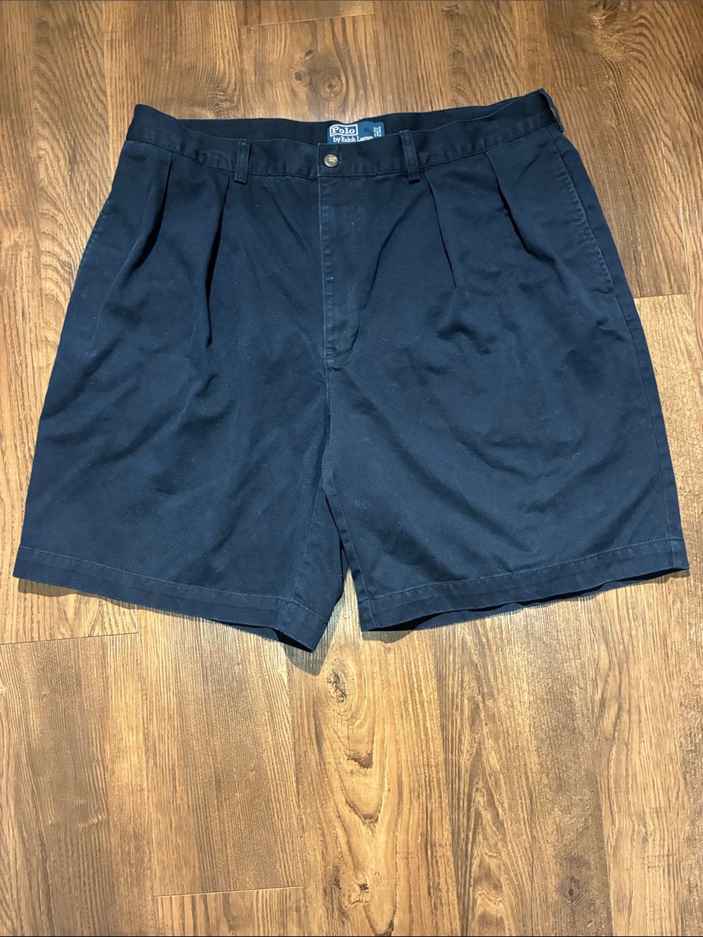 90’s Polo by Ralph Lauren Navy Pleated Men’s Chino Shorts Sz 38